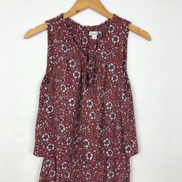 Splendid Red & blue Floral Tank Dress XS X-Small - Picture 6 of 7